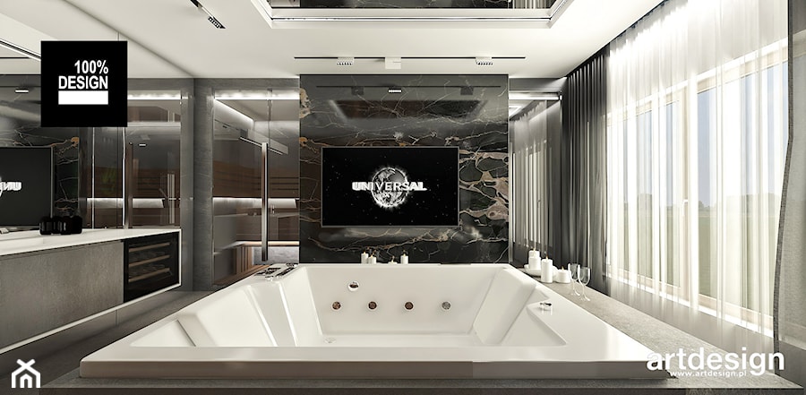 luksusowa łazienka z jacuzzi i sauną - zdjęcie od ARTDESIGN architektura wnętrz