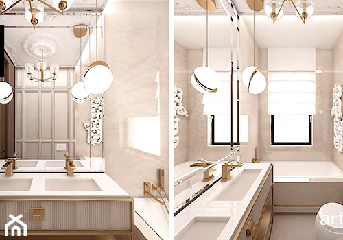 łazienka w beżach i złocie - zdjęcie od ARTDESIGN architektura wnętrz