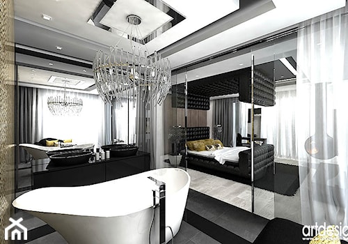 łazienka połączona z sypialnią - wnętrza - zdjęcie od ARTDESIGN architektura wnętrz