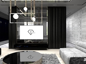 READ BETWEEN THE LINES | I | Wnętrza apartamentu - Duży czarny szary salon, styl nowoczesny - zdjęcie od ARTDESIGN architektura wnętrz