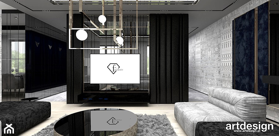READ BETWEEN THE LINES | I | Wnętrza apartamentu - Duży czarny szary salon, styl nowoczesny - zdjęcie od ARTDESIGN architektura wnętrz