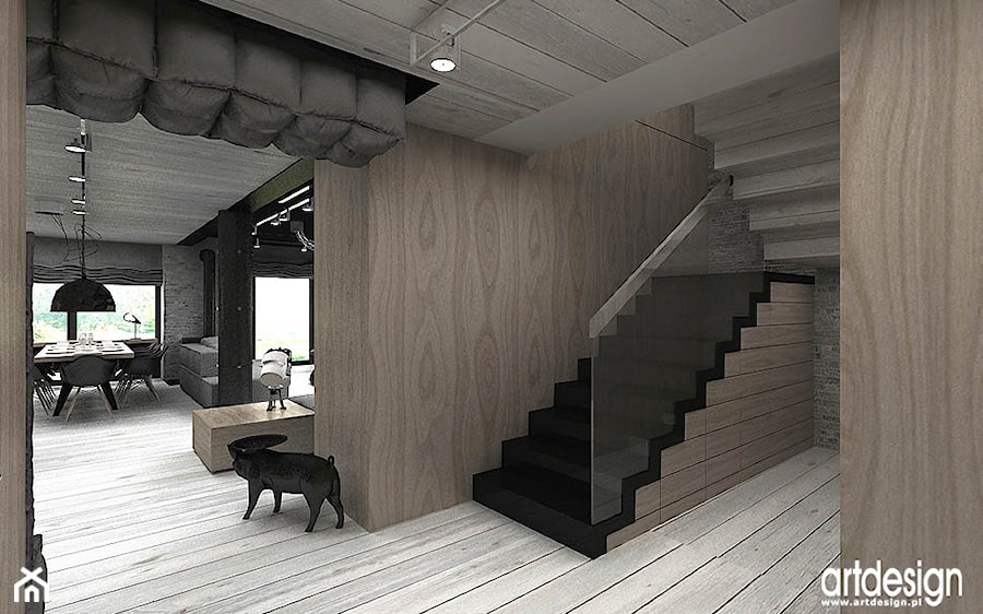 klatka schodowa, schody w przestrzeni domu - zdjęcie od ARTDESIGN architektura wnętrz