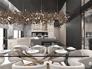 CATCH THE WIND | I | Wnętrza domu - Duża czarna szara jadalnia w kuchni, styl nowoczesny - zdjęcie od ARTDESIGN architektura wnętrz