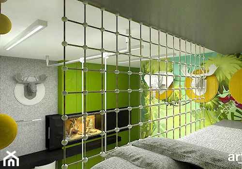 READ BETWEEN THE LINES | II | Wnętrza apartamentu - Średni szary zielony pokój dziecka dla dziecka dla nastolatka dla chłopca dla dziewczynki, styl nowoczesny - zdjęcie od ARTDESIGN architektura wnętrz