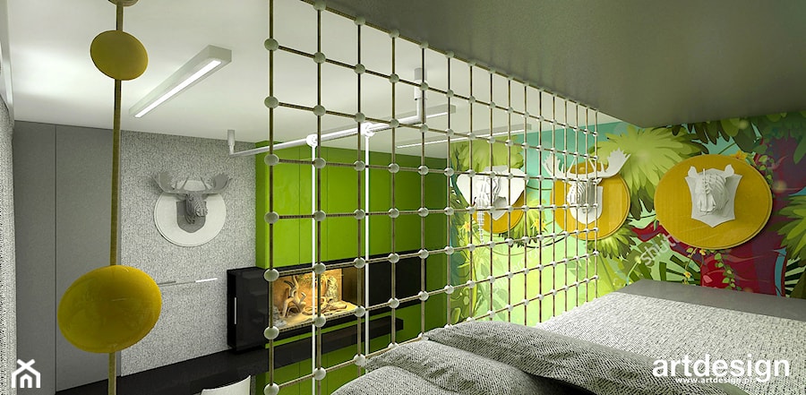 READ BETWEEN THE LINES | II | Wnętrza apartamentu - Średni szary zielony pokój dziecka dla dziecka dla nastolatka dla chłopca dla dziewczynki, styl nowoczesny - zdjęcie od ARTDESIGN architektura wnętrz