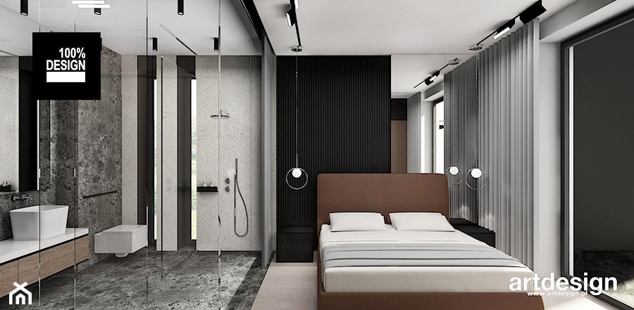 Sypialnia połączona z łazienką - zdjęcie od ARTDESIGN architektura wnętrz