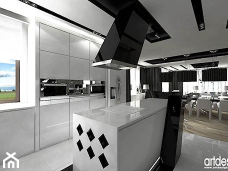 Aranżacje wnętrz - Kuchnia: biała kuchnia - projekty - ARTDESIGN architektura wnętrz. Przeglądaj, dodawaj i zapisuj najlepsze zdjęcia, pomysły i inspiracje designerskie. W bazie mamy już prawie milion fotografii!