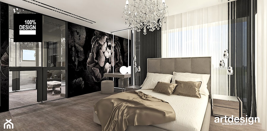 nowoczesna sypialnia z klasycznymi akcentami - zdjęcie od ARTDESIGN architektura wnętrz