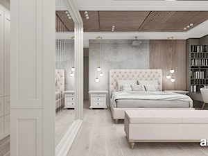 Sypialnia w ciepłych kolorach i naturalnych materiałach - zdjęcie od ARTDESIGN architektura wnętrz