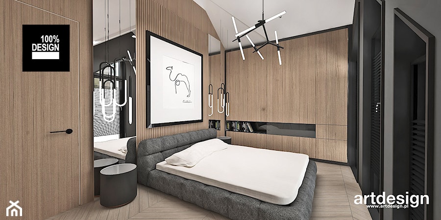 BIRD'S EYE VIEW | II | Wnętrza domu - Mała szara sypialnia na poddaszu, styl nowoczesny - zdjęcie od ARTDESIGN architektura wnętrz