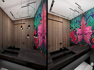 designerska łazienka z grafiką na ścianie - zdjęcie od ARTDESIGN architektura wnętrz