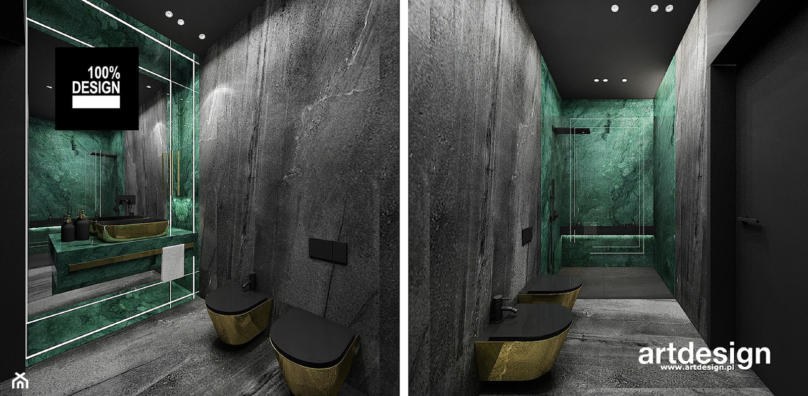 Designerska łazienka z charakterem - zdjęcie od ARTDESIGN architektura wnętrz - Homebook