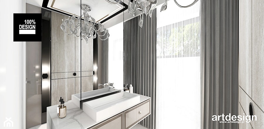 SOTTO VOCE | I | Wnętrza domu - Mała z lustrem łazienka z oknem, styl nowoczesny - zdjęcie od ARTDESIGN architektura wnętrz