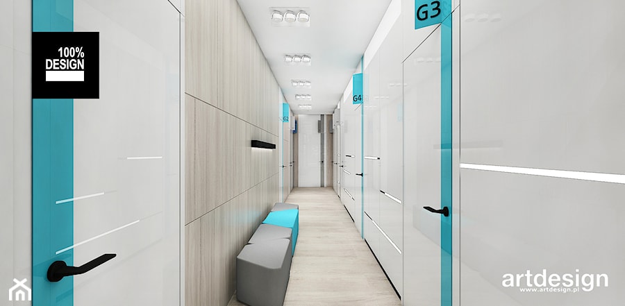 aranżacja korytarza w klinice - zdjęcie od ARTDESIGN architektura wnętrz