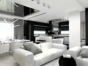 LITTLE BY LITTLE | I | Wnętrza domu - Średni biały salon z kuchnią z jadalnią, styl nowoczesny - zdjęcie od ARTDESIGN architektura wnętrz