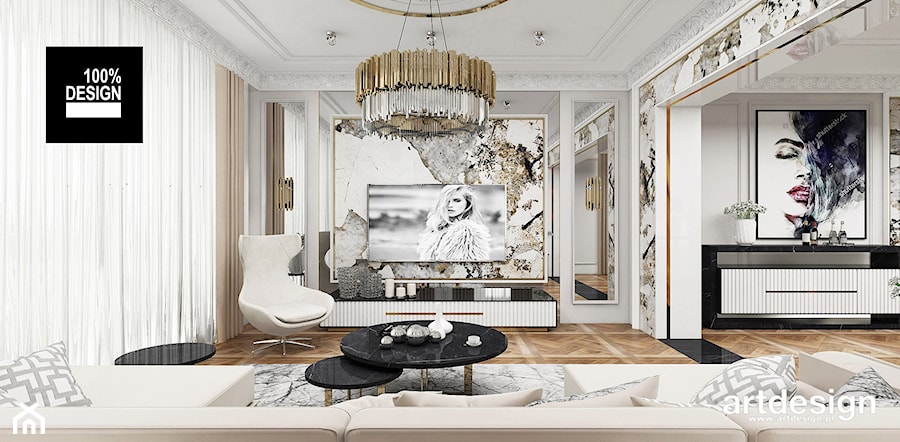 elegancki salon w rezydencji - zdjęcie od ARTDESIGN architektura wnętrz