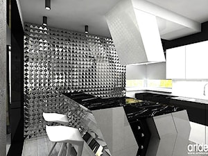 kuchnia w kolorach biały i czarny - zdjęcie od ARTDESIGN architektura wnętrz