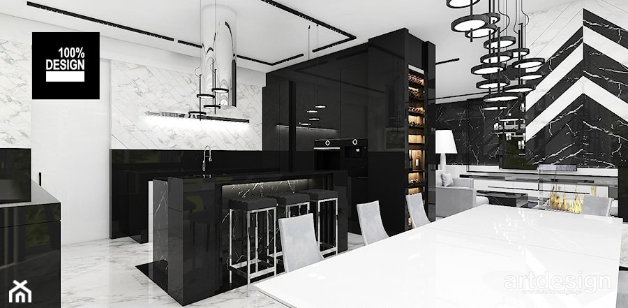 projekt kuchni z jadalnią - zdjęcie od ARTDESIGN architektura wnętrz