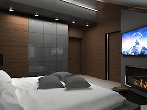 kominek w sypialni - aranżacje - zdjęcie od ARTDESIGN architektura wnętrz