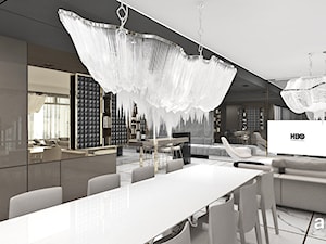 GOLDFINGER | Wnętrza apartamentu - Duża beżowa jadalnia w salonie, styl nowoczesny - zdjęcie od ARTDESIGN architektura wnętrz
