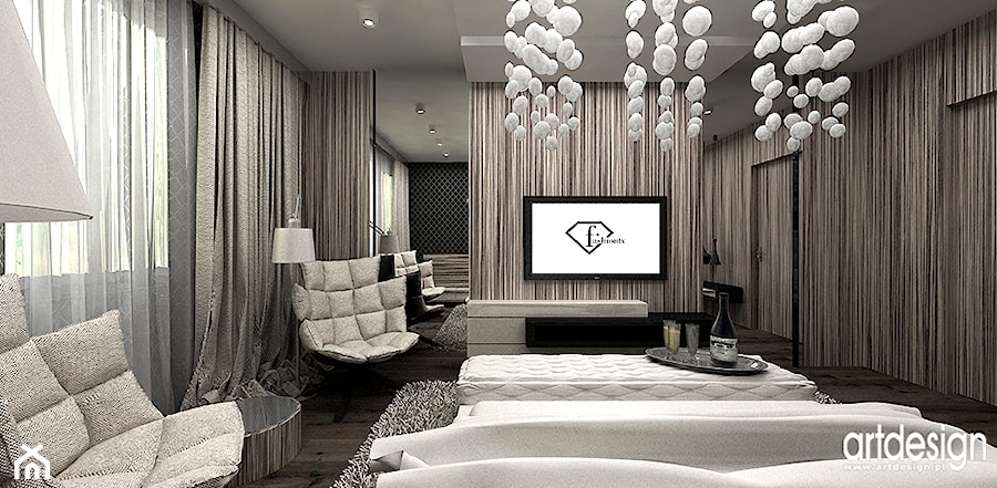 projekt sypialni z tv - zdjęcie od ARTDESIGN architektura wnętrz