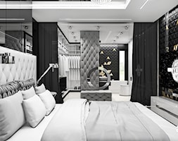 THE ONLY GAME IN TOWN | II | Wnętrza domu - Średnia czarna szara sypialnia z garderobą, styl glamou ... - zdjęcie od ARTDESIGN architektura wnętrz - Homebook