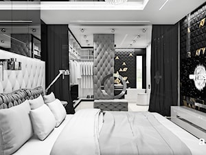 THE ONLY GAME IN TOWN | II | Wnętrza domu - Średnia czarna szara sypialnia z garderobą, styl glamour - zdjęcie od ARTDESIGN architektura wnętrz