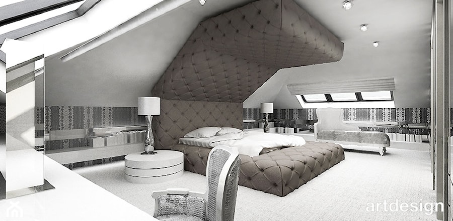 sypialnia na poddaszu - zdjęcie od ARTDESIGN architektura wnętrz