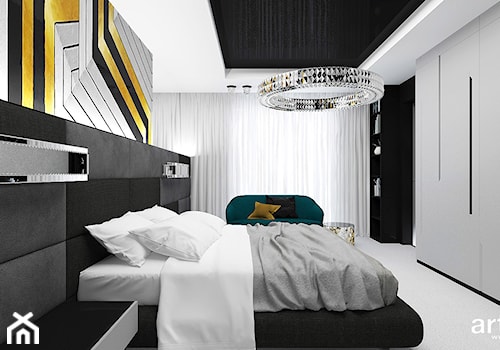 WITH FLYING COLOURS | II | Wnętrza domu - Średnia czarna szara sypialnia, styl nowoczesny - zdjęcie od ARTDESIGN architektura wnętrz