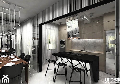 projekt nowoczesnej otwartej kuchni - zdjęcie od ARTDESIGN architektura wnętrz