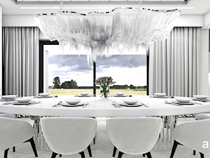 IT IS LIKE OXYGEN | I | Wnętrza domu - Duża biała jadalnia w salonie w kuchni, styl nowoczesny - zdjęcie od ARTDESIGN architektura wnętrz
