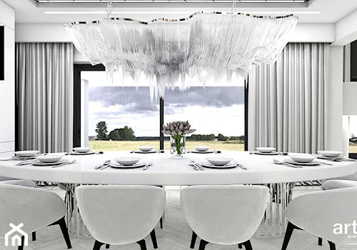 IT IS LIKE OXYGEN | I | Wnętrza domu - Duża biała jadalnia w salonie w kuchni, styl nowoczesny - zdjęcie od ARTDESIGN architektura wnętrz