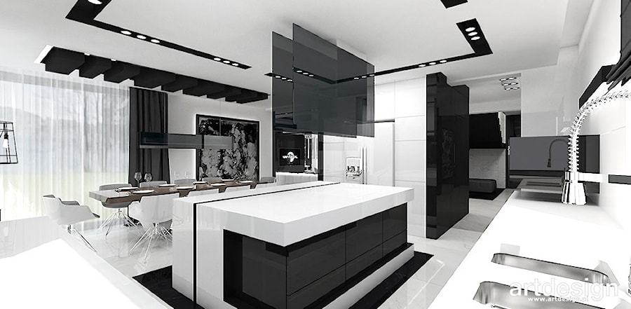 wnętrza w kolorostyce czarno-białej - zdjęcie od ARTDESIGN architektura wnętrz