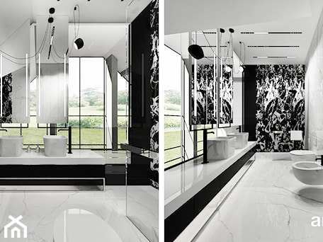 Aranżacje wnętrz - Łazienka: Biało-czarna łazienka - ARTDESIGN architektura wnętrz. Przeglądaj, dodawaj i zapisuj najlepsze zdjęcia, pomysły i inspiracje designerskie. W bazie mamy już prawie milion fotografii!