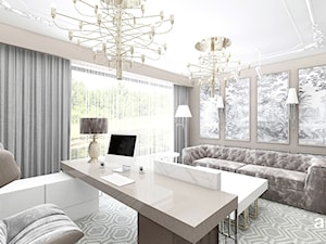 SOTTO VOCE | II | Wnętrza domu - Średnie w osobnym pomieszczeniu z sofą beżowe brązowe biuro, styl glamour - zdjęcie od ARTDESIGN architektura wnętrz