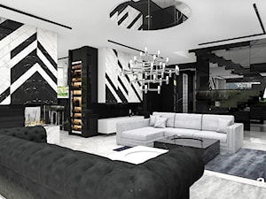 biało-czarna aranżacja salonu - zdjęcie od ARTDESIGN architektura wnętrz
