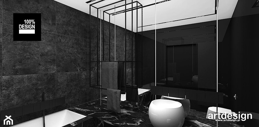 czarna łazienka - eleganckie wnętrze - zdjęcie od ARTDESIGN architektura wnętrz