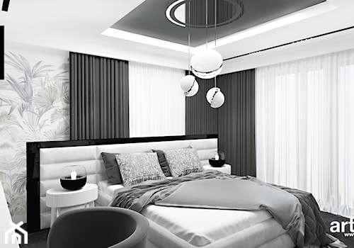 nowoczesna sypialnia w neutralnych kolorach - zdjęcie od ARTDESIGN architektura wnętrz