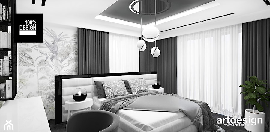 nowoczesna sypialnia w neutralnych kolorach - zdjęcie od ARTDESIGN architektura wnętrz