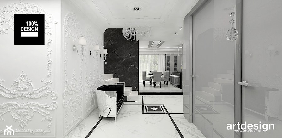 TURN BACK THE CLOCK | Wnętrze domu - Średni biały z marmurem na podłodze hol / przedpokój, styl tradycyjny - zdjęcie od ARTDESIGN architektura wnętrz