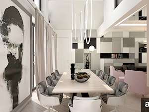 OVER THE MOON | I | Wnętrza domu - Duża biała jadalnia jako osobne pomieszczenie, styl nowoczesny - zdjęcie od ARTDESIGN architektura wnętrz