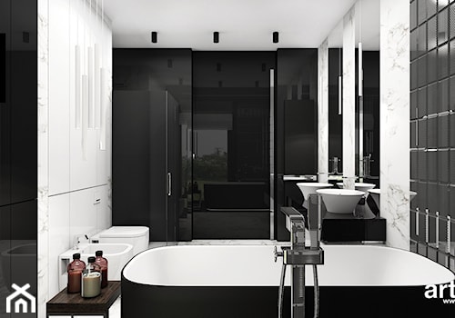 LISTEN TO MY HEARTBEAT | II | Wnętrza domu - Średnia bez okna z lustrem z dwoma umywalkami z punktowym oświetleniem łazienka, styl nowoczesny - zdjęcie od ARTDESIGN architektura wnętrz