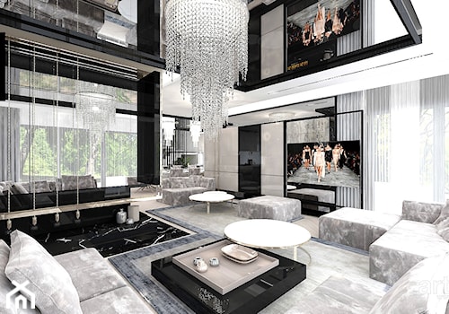 EVERY DAY IS YOUR DAY | Wnętrza domu - Duży beżowy biały czarny salon, styl nowoczesny - zdjęcie od ARTDESIGN architektura wnętrz