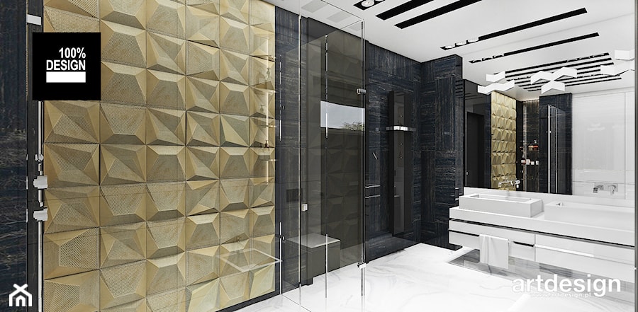 łazienka z płytkami 3d - zdjęcie od ARTDESIGN architektura wnętrz