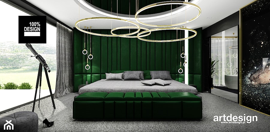aranżacja sypialni z dużym łóżkiem - zdjęcie od ARTDESIGN architektura wnętrz