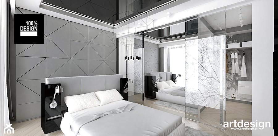 projekt sypialni z garderobą - zdjęcie od ARTDESIGN architektura wnętrz