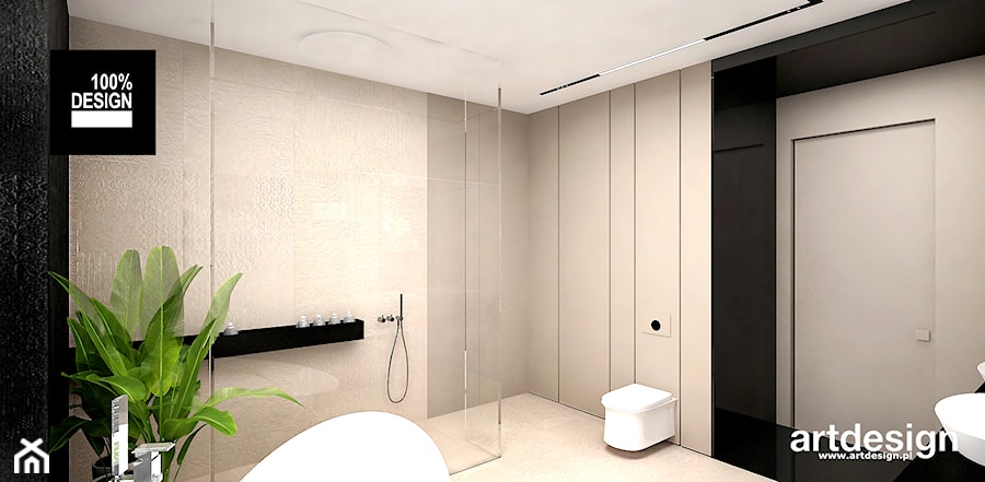 MAKE IT HAPPEN | II | Wnętrza domu - Duża bez okna z dwoma umywalkami łazienka, styl minimalistyczny - zdjęcie od ARTDESIGN architektura wnętrz