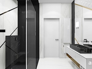 czarno-biała łazienka ze złotymi dodatkami - zdjęcie od ARTDESIGN architektura wnętrz