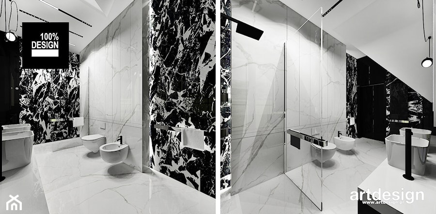 Projekt nowoczesnej łazienki - zdjęcie od ARTDESIGN architektura wnętrz