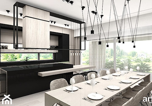 ARTDESIGN HOME COCKTAIL | Wnętrza domu | W2 - Duża otwarta kuchnia jednorzędowa z wyspą lub półwyspem, styl nowoczesny - zdjęcie od ARTDESIGN architektura wnętrz